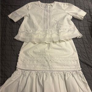 Jonathan Simkhai White A-Line Skirt